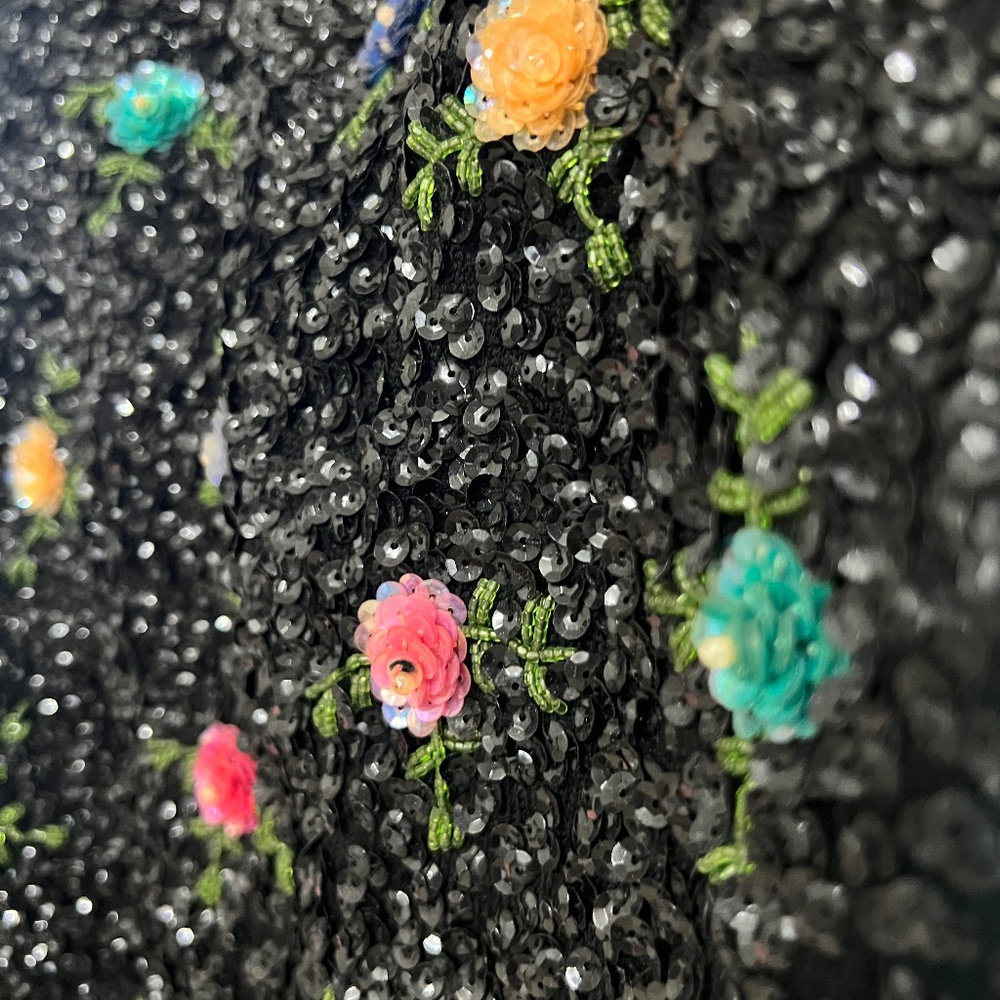 Floral Sequins Detail Top